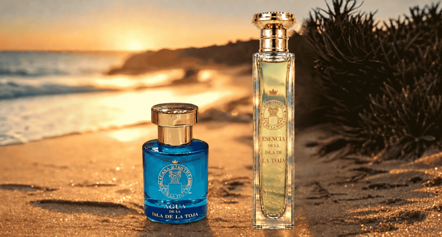 Esencia de la Isla de La Toja 30 ml delante de la playa