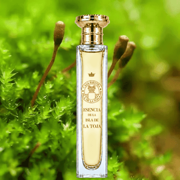 Esencia de la Isla de La Toja 30 ml delante de musgo